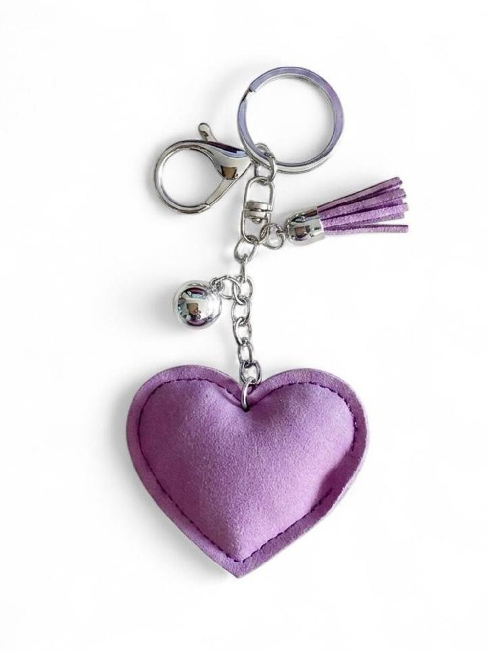 Pink Heart Crystal Tassel Keychain - Picture 2 of 2